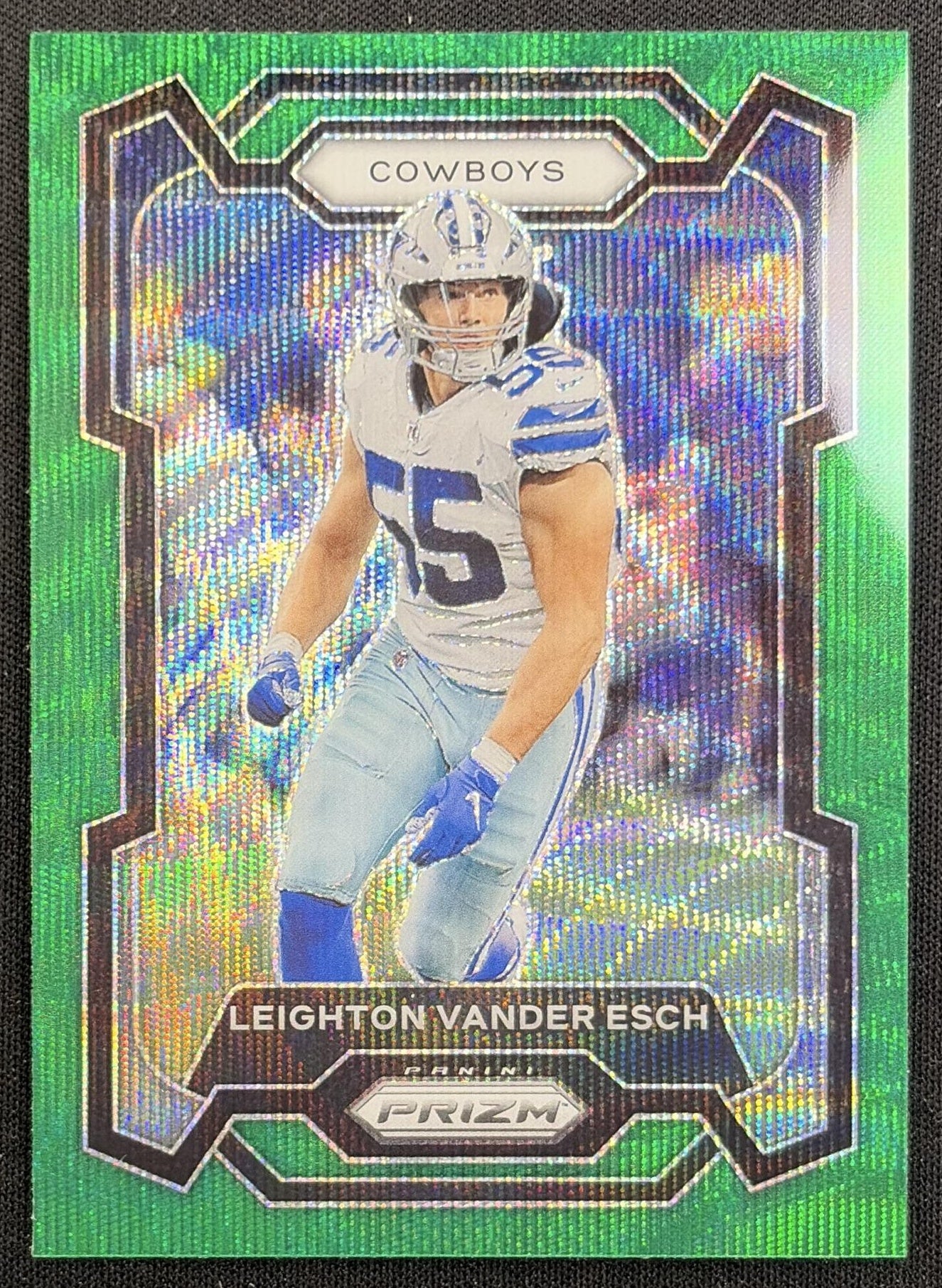 Leighton Vander Esch 2023 Panini Prizm Green Wave Cowboys