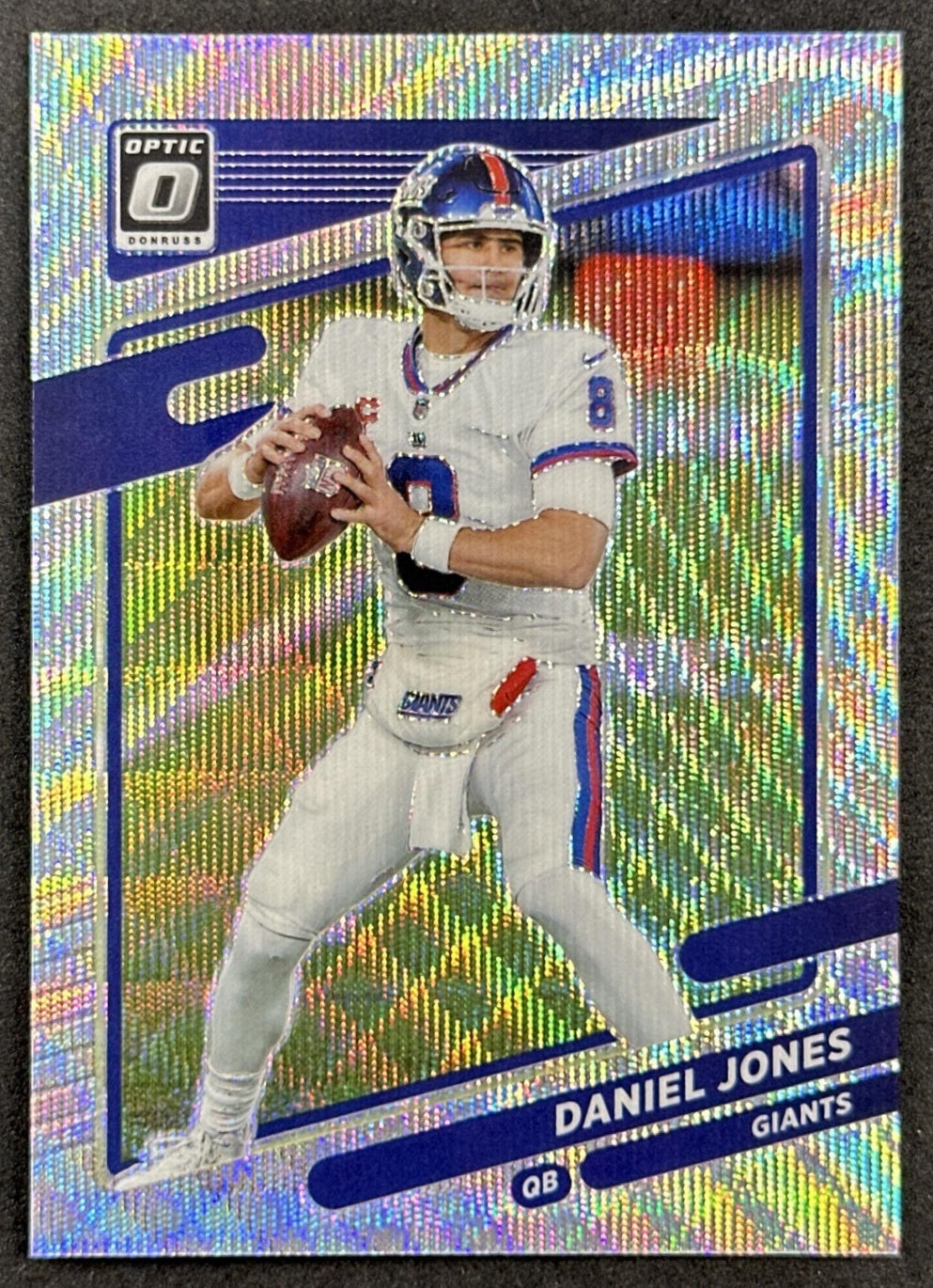 Daniel Jones 2021 Panini Donruss Optic Aqua /299 Giants front