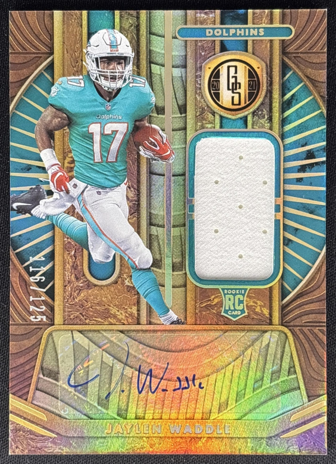 Jaylen Waddle 2021 Panini Gold Standard Rookie Patch Auto RPA /125 Dolphins Default Title Sports Trading Cards