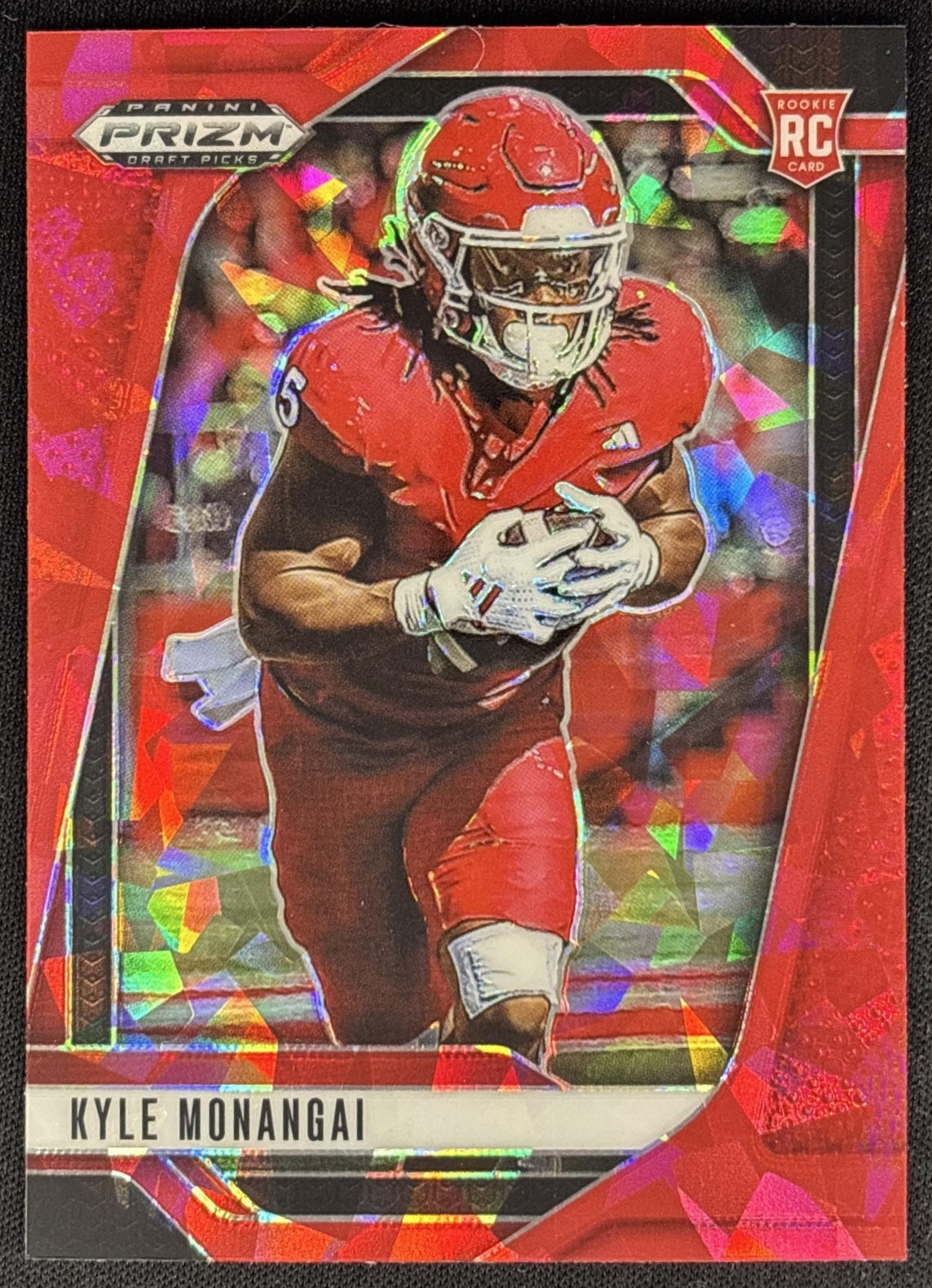 Kyle Monangai 2025 Panini Prizm Draft Picks Red Ice Scarlet Knights