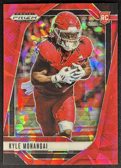 Kyle Monangai 2025 Panini Prizm Draft Picks Red Ice Scarlet Knights