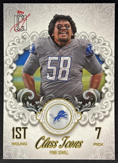 Penei Sewell 2025 Topps Signature Class Icons Lions Sports Trading Cards