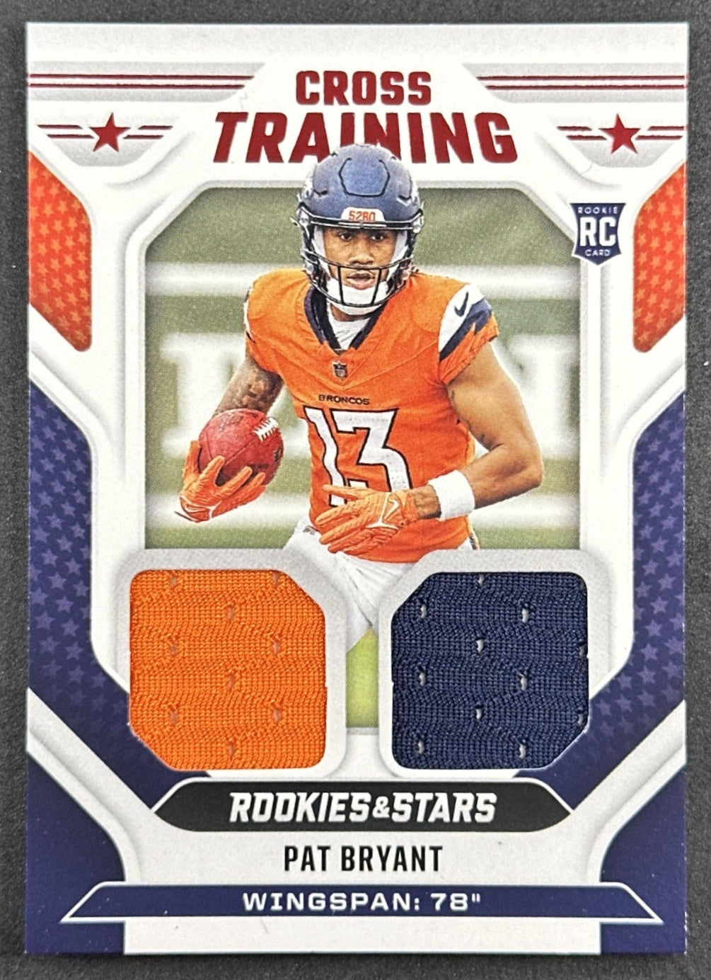 Pat Bryant 2025 Panini Rookies & Stars Cross Training Patch Broncos front