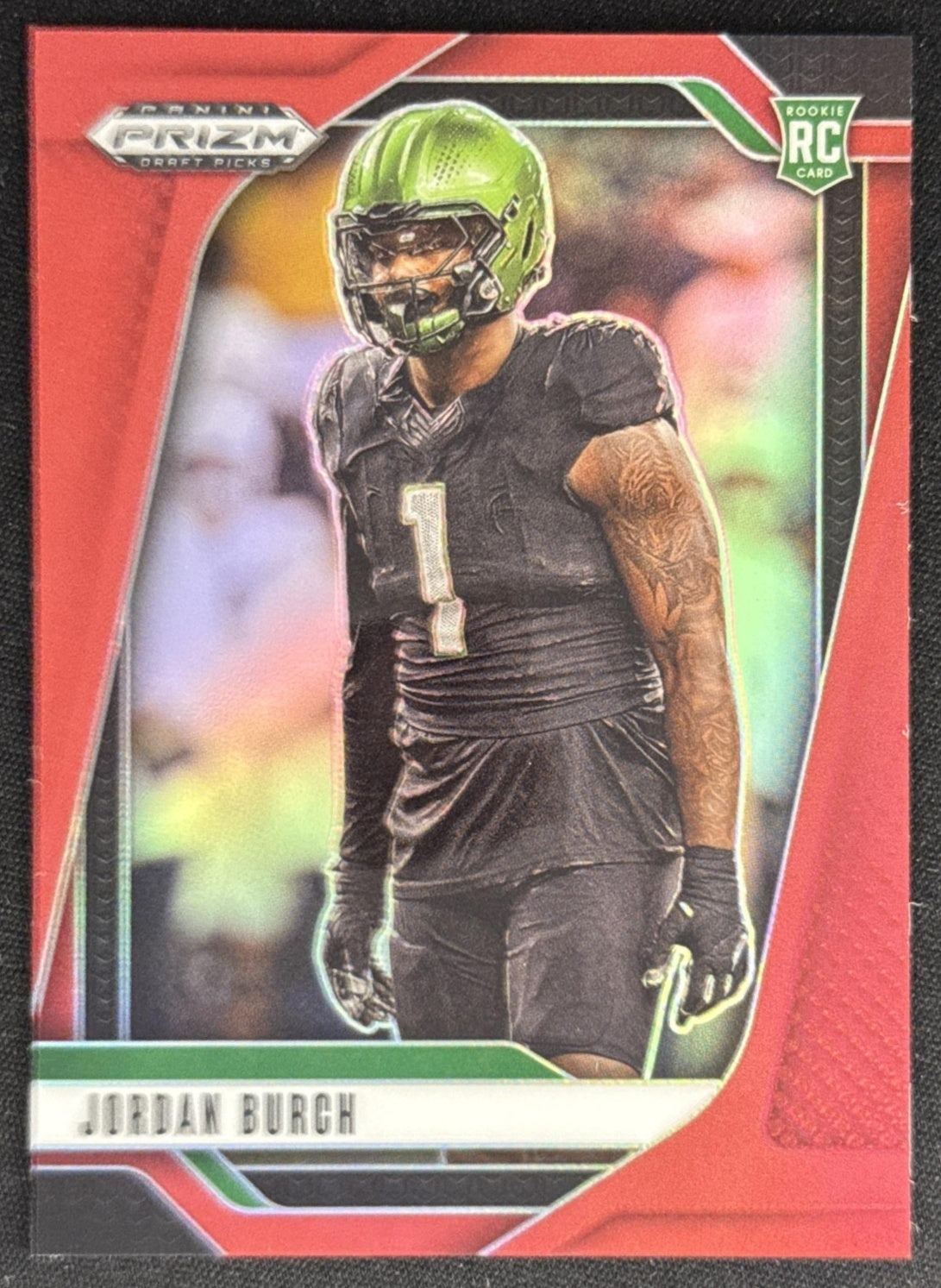 Jordan Burch 2025 Panini Prizm Draft Picks Red /399 Ducks Sports Trading Card