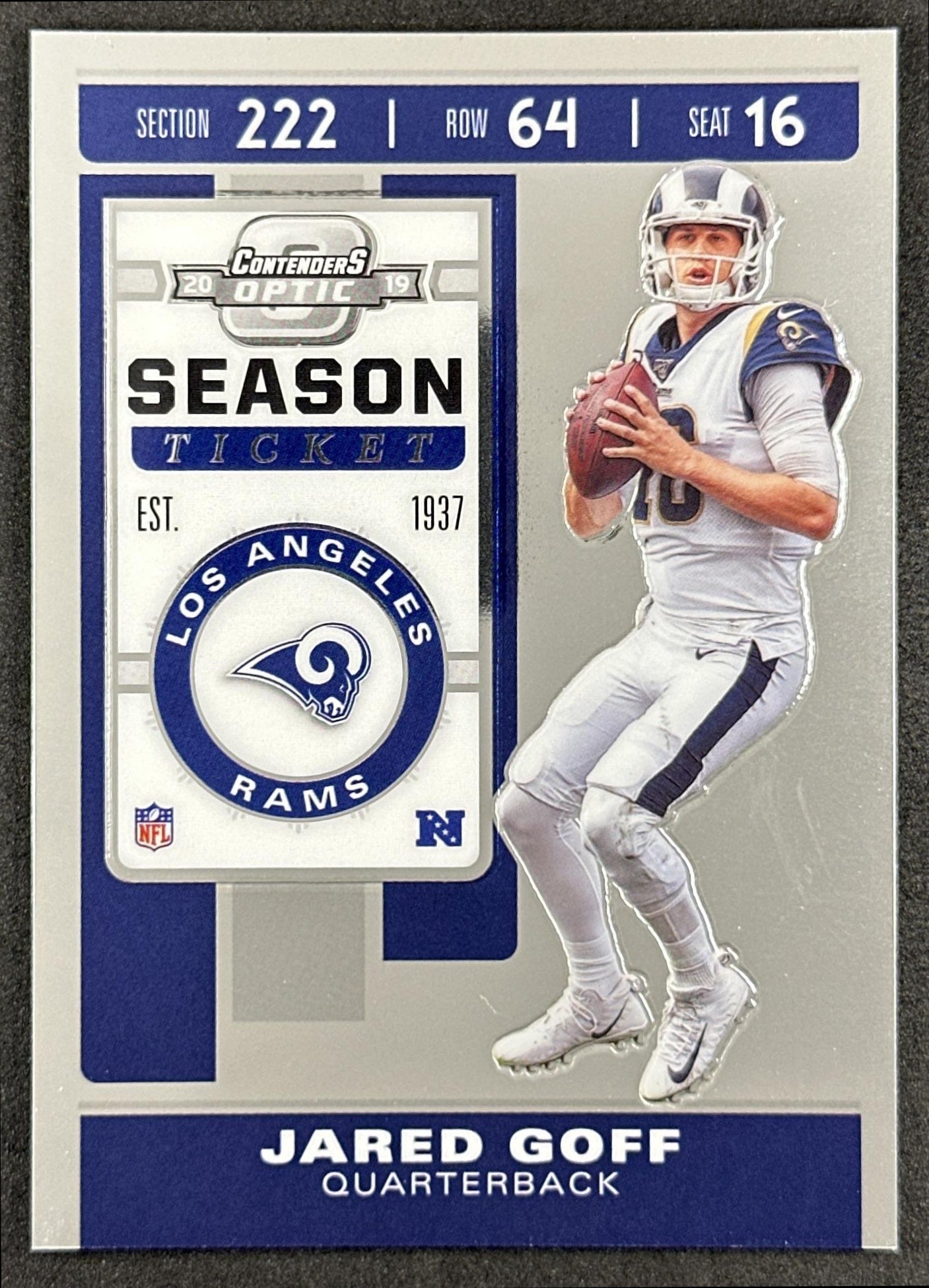 Jared Goff 2019 Contenders Optic Season Ticket Rams Lions