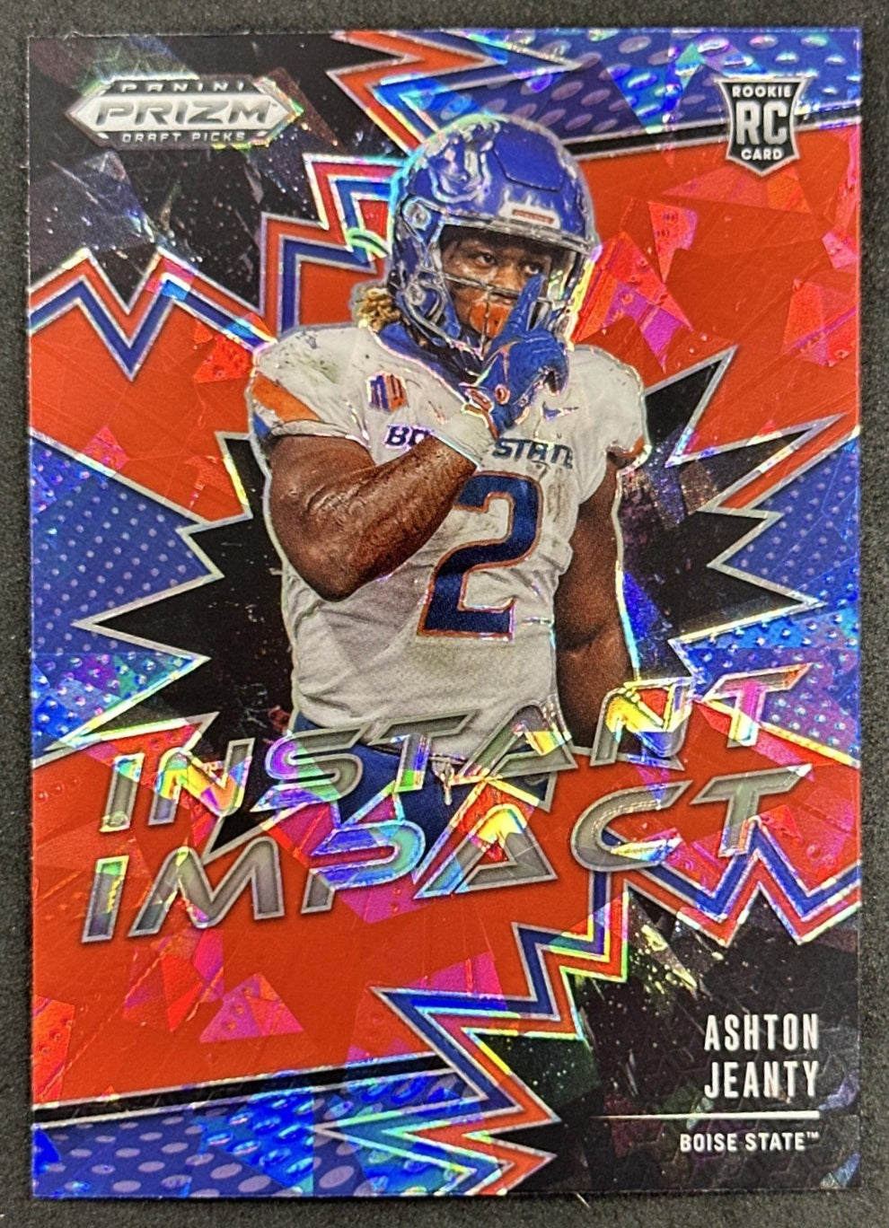 Ashton Jeanty 2025 Panini Prizm Draft Picks Instant Impact Red Ice Broncos Raiders
