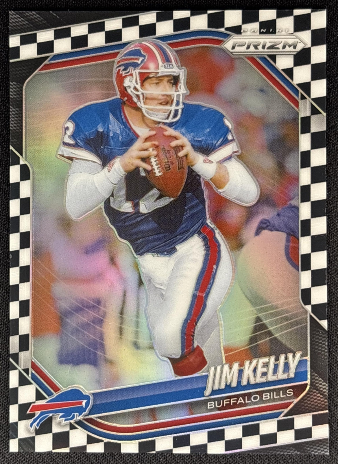 Jim Kelly 2025 Panini Prizm Black & White Checker Bills