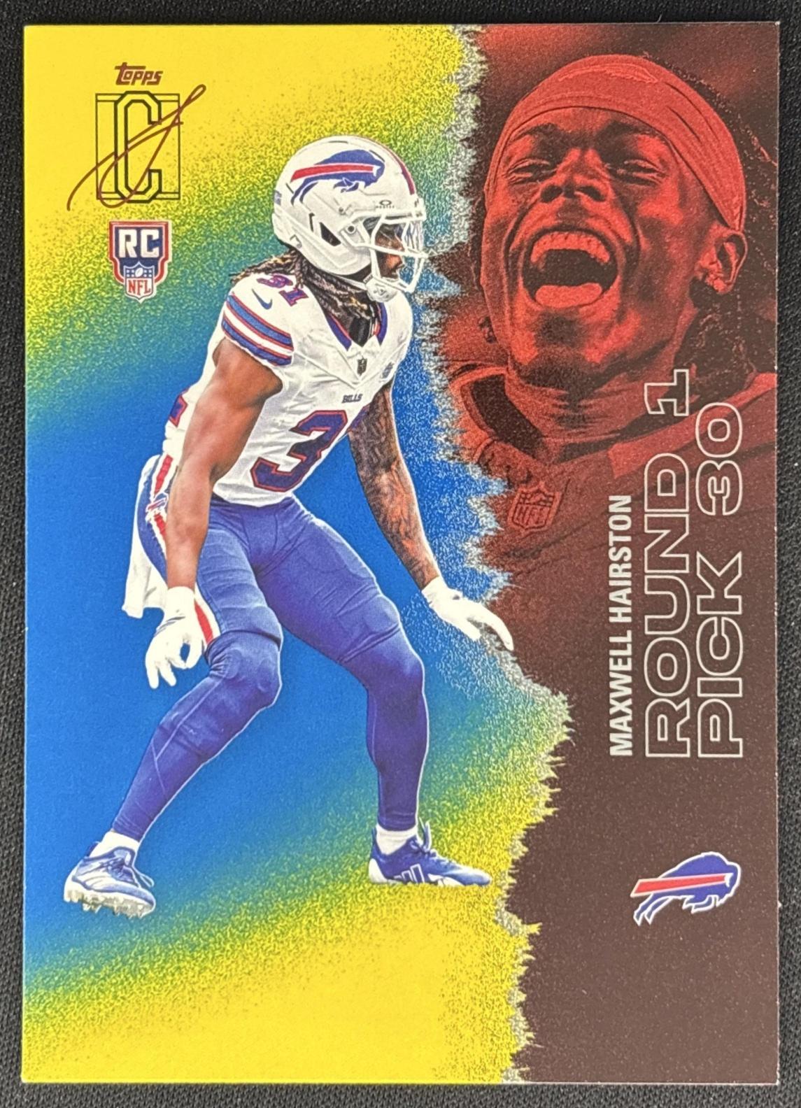 Maxwell Hairston 2025 Topps Signature Class Rookie Blue & Yellow Foil Bills - Front
