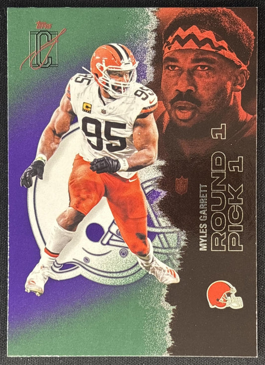 Myles Garrett 2025 Topps Signature Class Veteran Green & Purple Foil Browns front