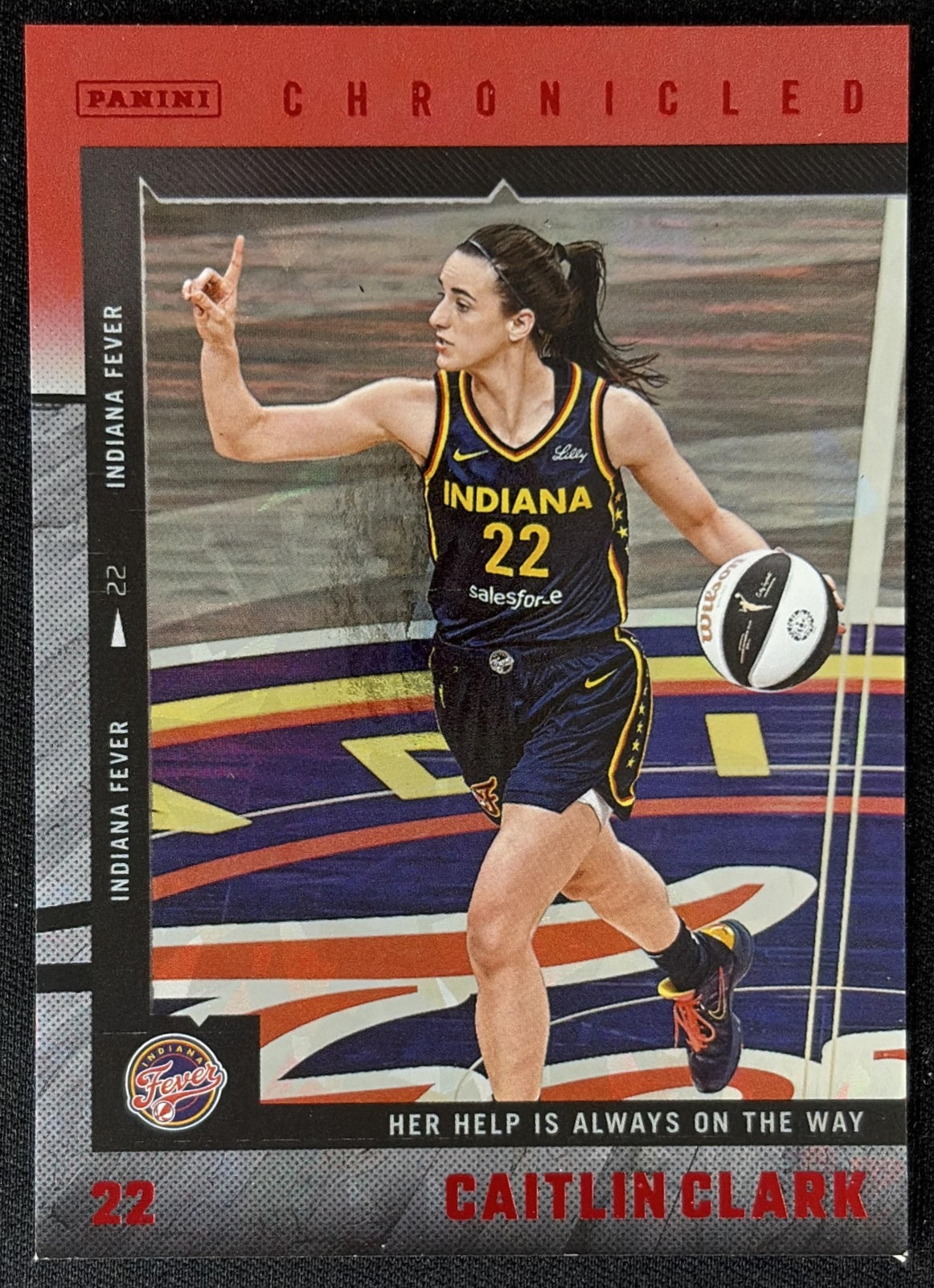 Caitlin Clark 2025 Panini Chronicled WNBA Red Cracked Ice Fever 46
