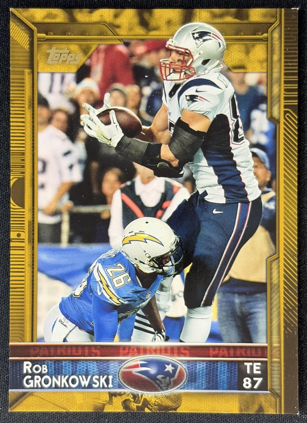 Rob Gronkowski 2015 Topps Gold /2015 Patriots front