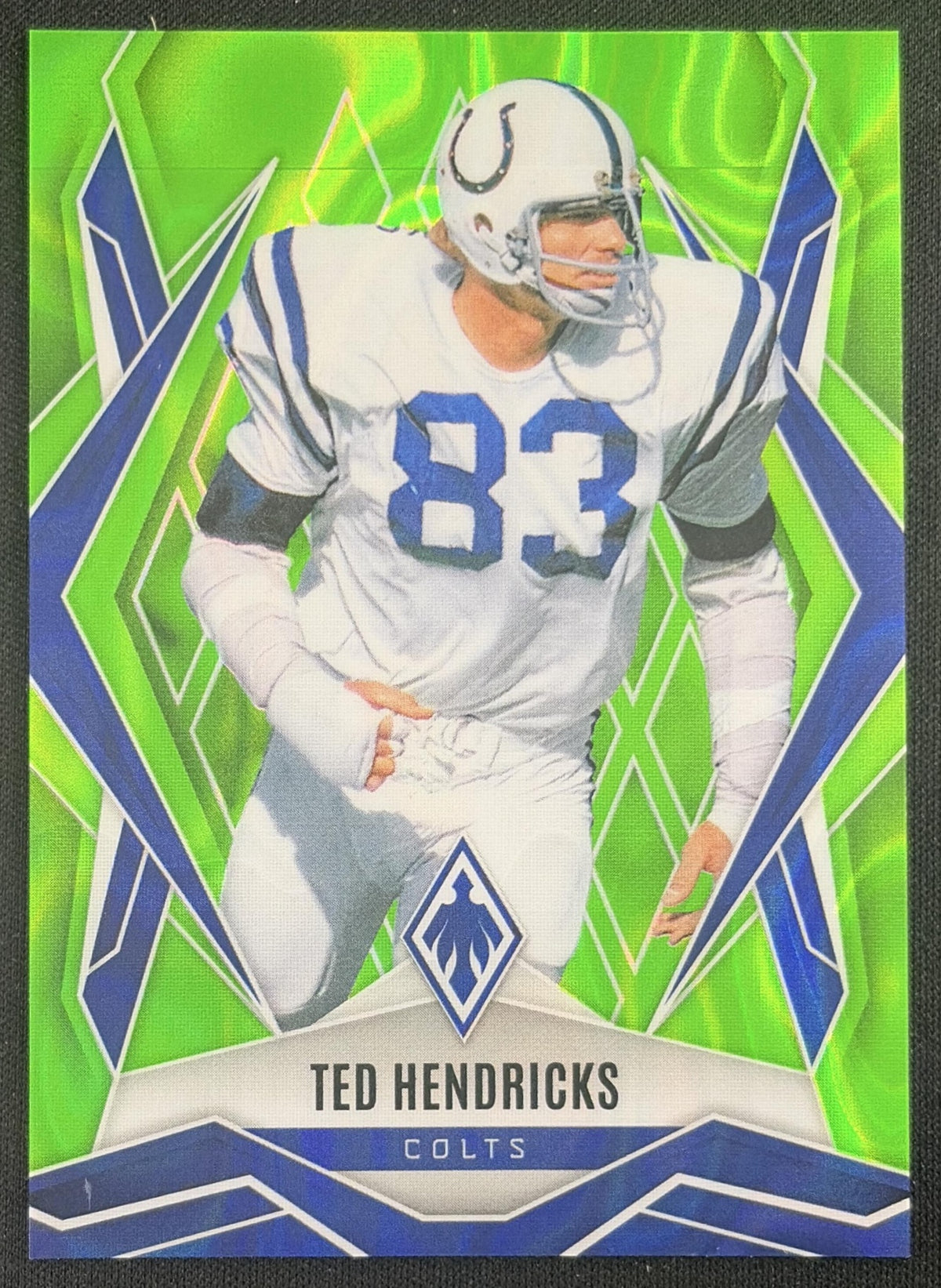 Ted Hendricks 2025 Panini Phoenix Lime Green Lava Prizm /225 Colts