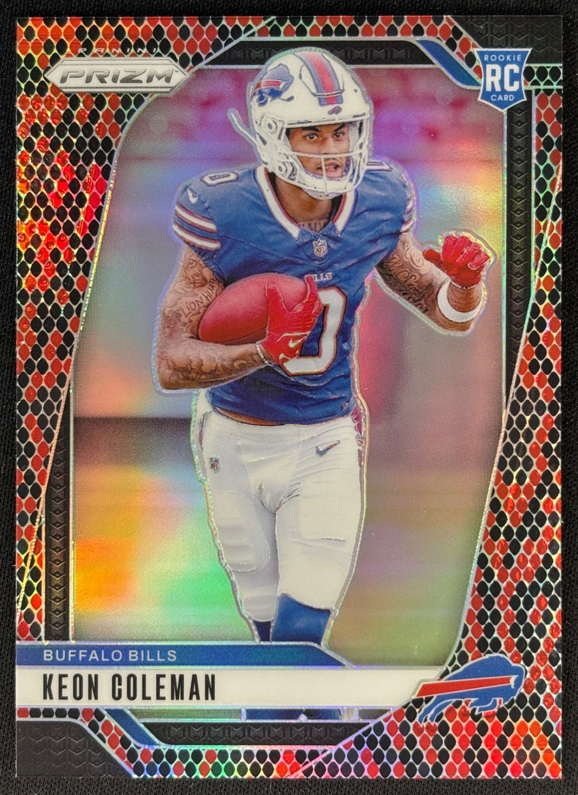 Keon Coleman 2024 Prizm Snakeskin Rookie Bills - Front (Wayne Collection)