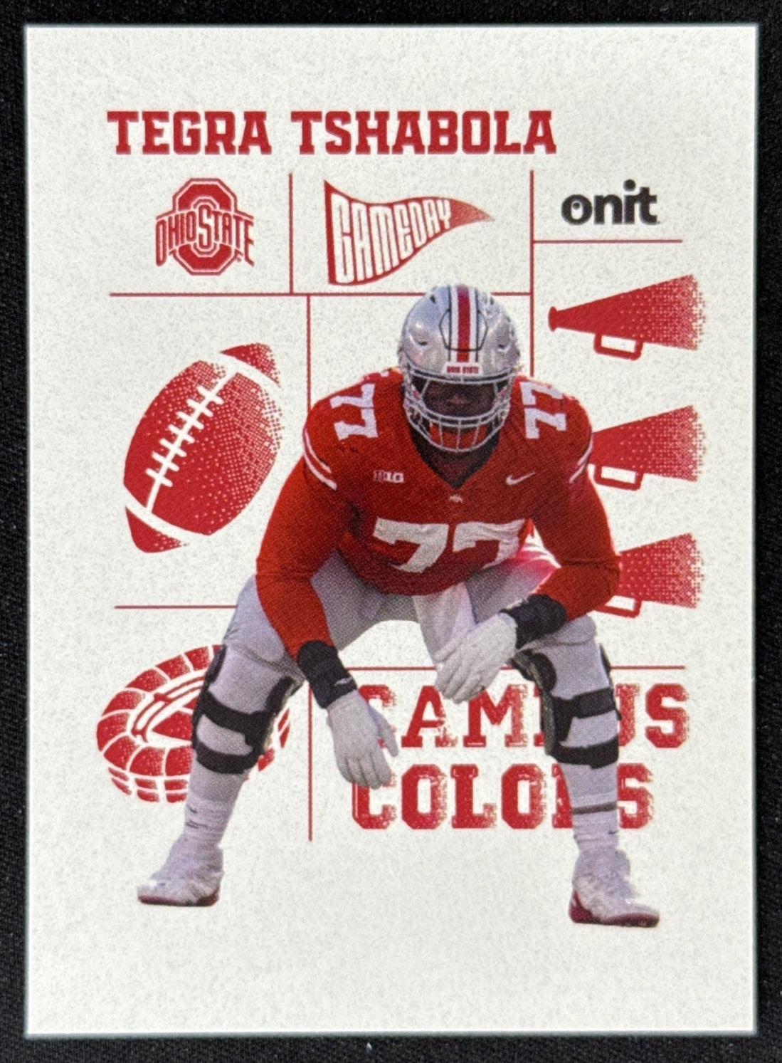 Tegra Tshabola 2025 ONIT Athlete Ohio State Buckeyes Campus Colors Sports Trading Card