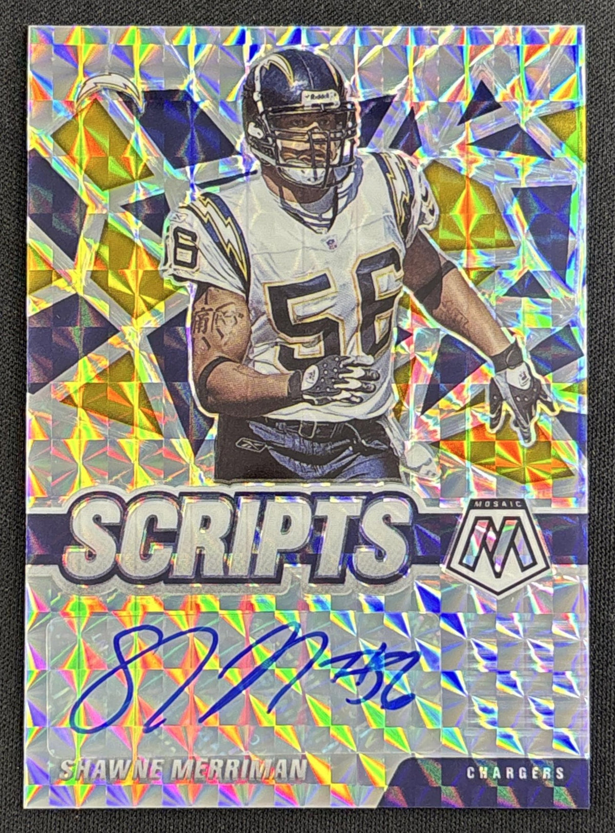 Shawne Merriman 2021 Panini Mosaic Scripts Chargers Default Title Sports Trading Card