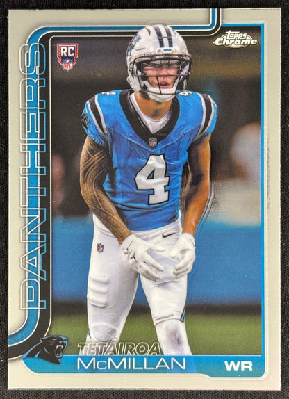 Tetairoa McMillan 2025 Topps Chrome Rookie Panthers Sports Trading Cards
