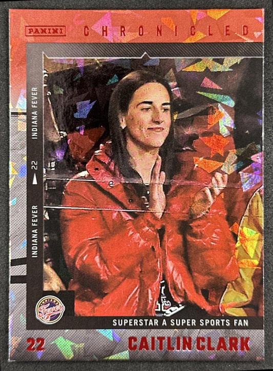 Caitlin Clark 2025 Panini Chronicled Life Style Red Cracked Ice Fever Indiana Fever