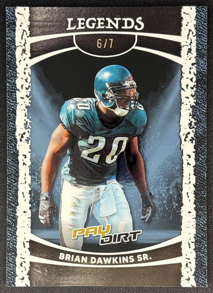 Brian Dawkins Sr. 2026 Leaf Paydirt Legends Platinum /7 front