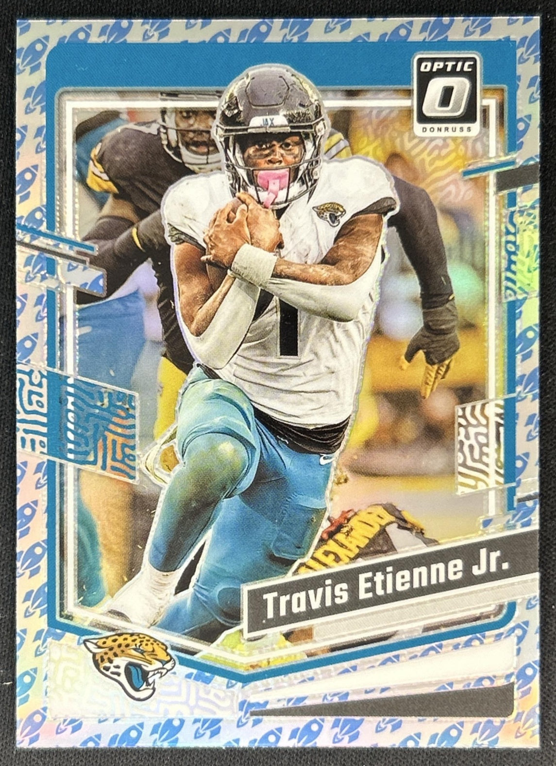 Travis Etienne Jr. 2023 Panini Donruss Optic Blue Stars Prizm Jaguars Front