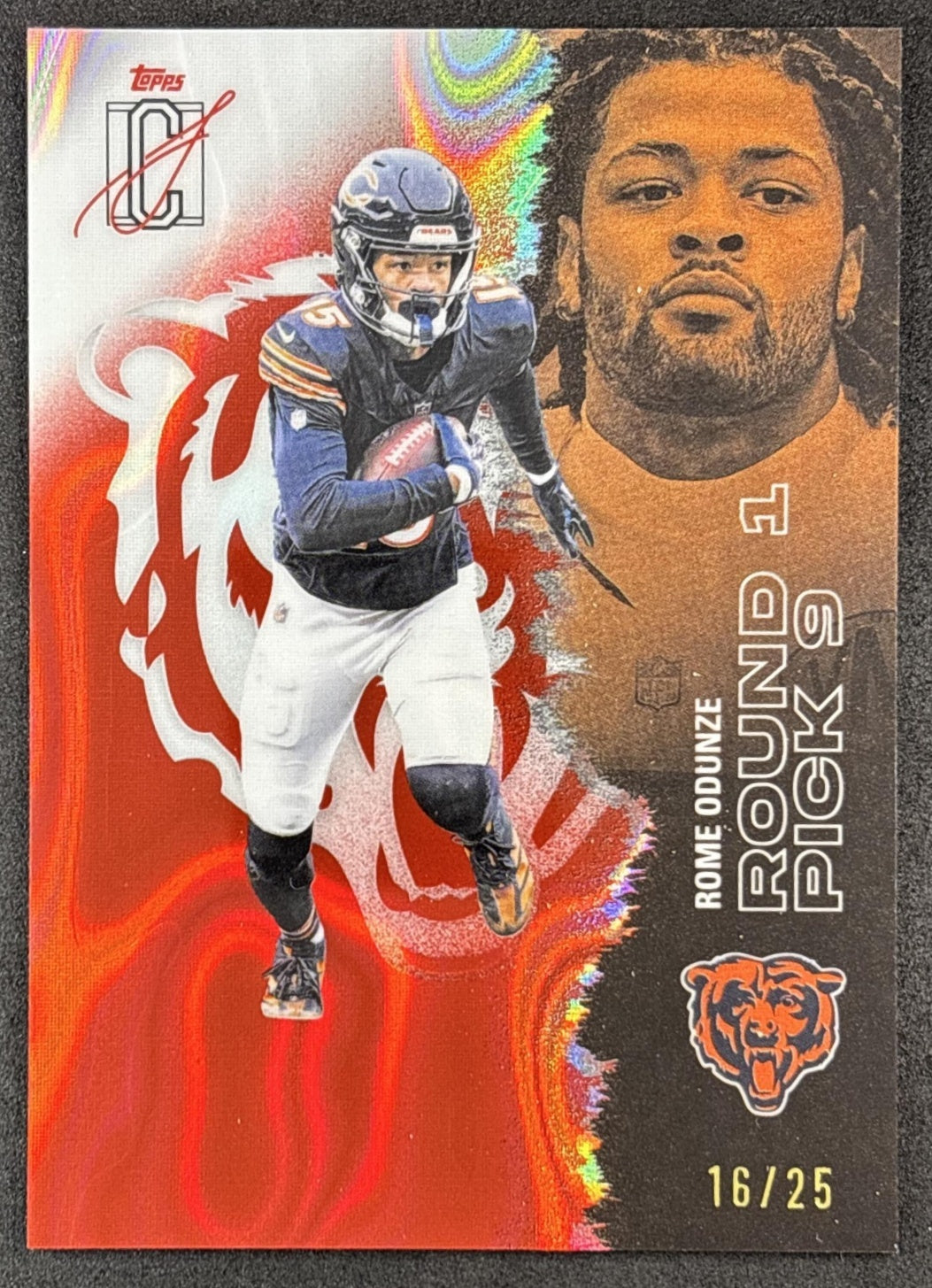 Rome Odunze 2025 Topps Signature Class Chrome Veteran Red Refractor /25 Bears