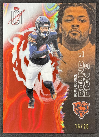 Rome Odunze 2025 Topps Signature Class Chrome Veteran Red Refractor /25 Bears