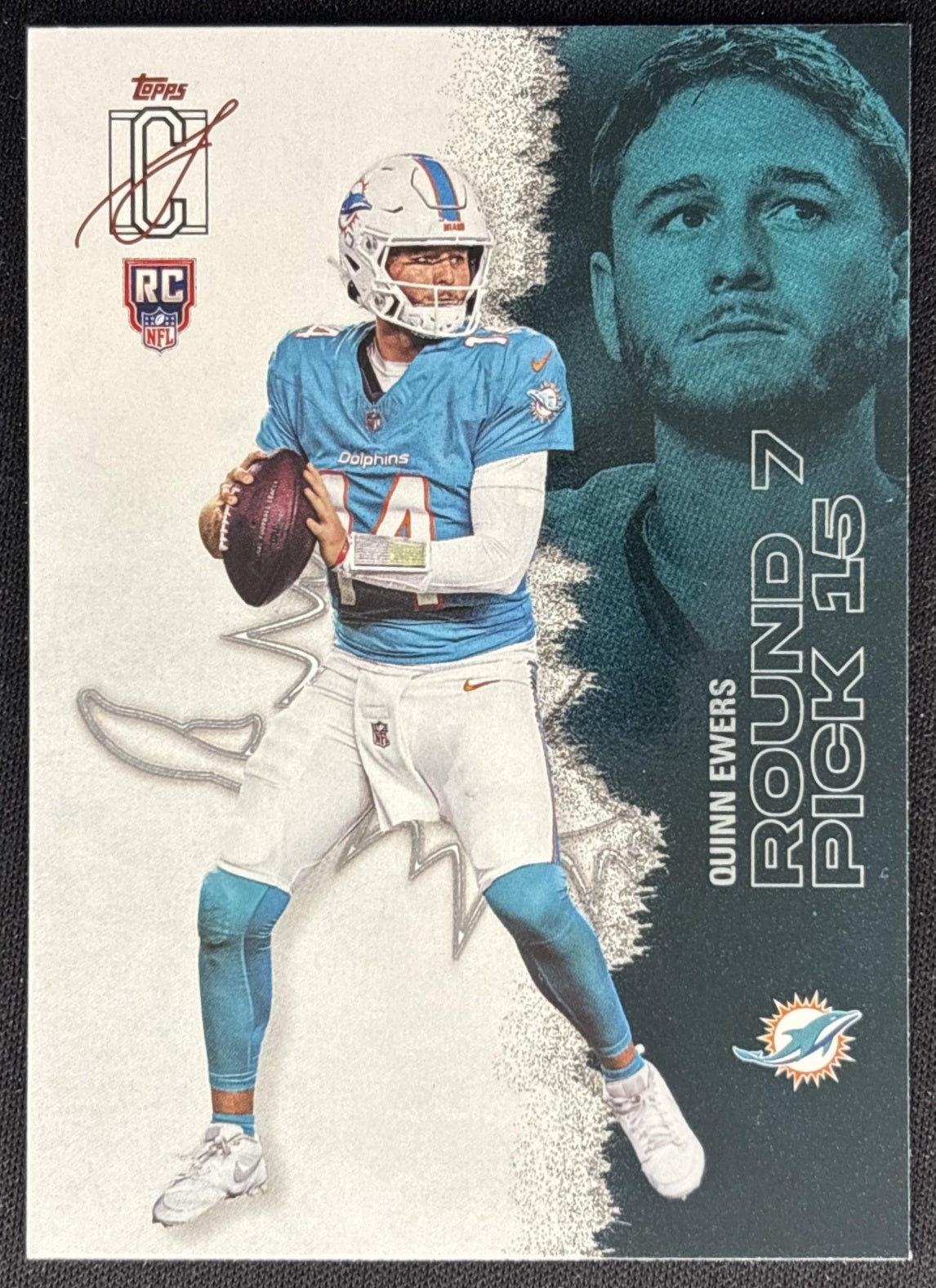 Quinn Ewers 2025 Topps Signature Class Rookie Dolphins front