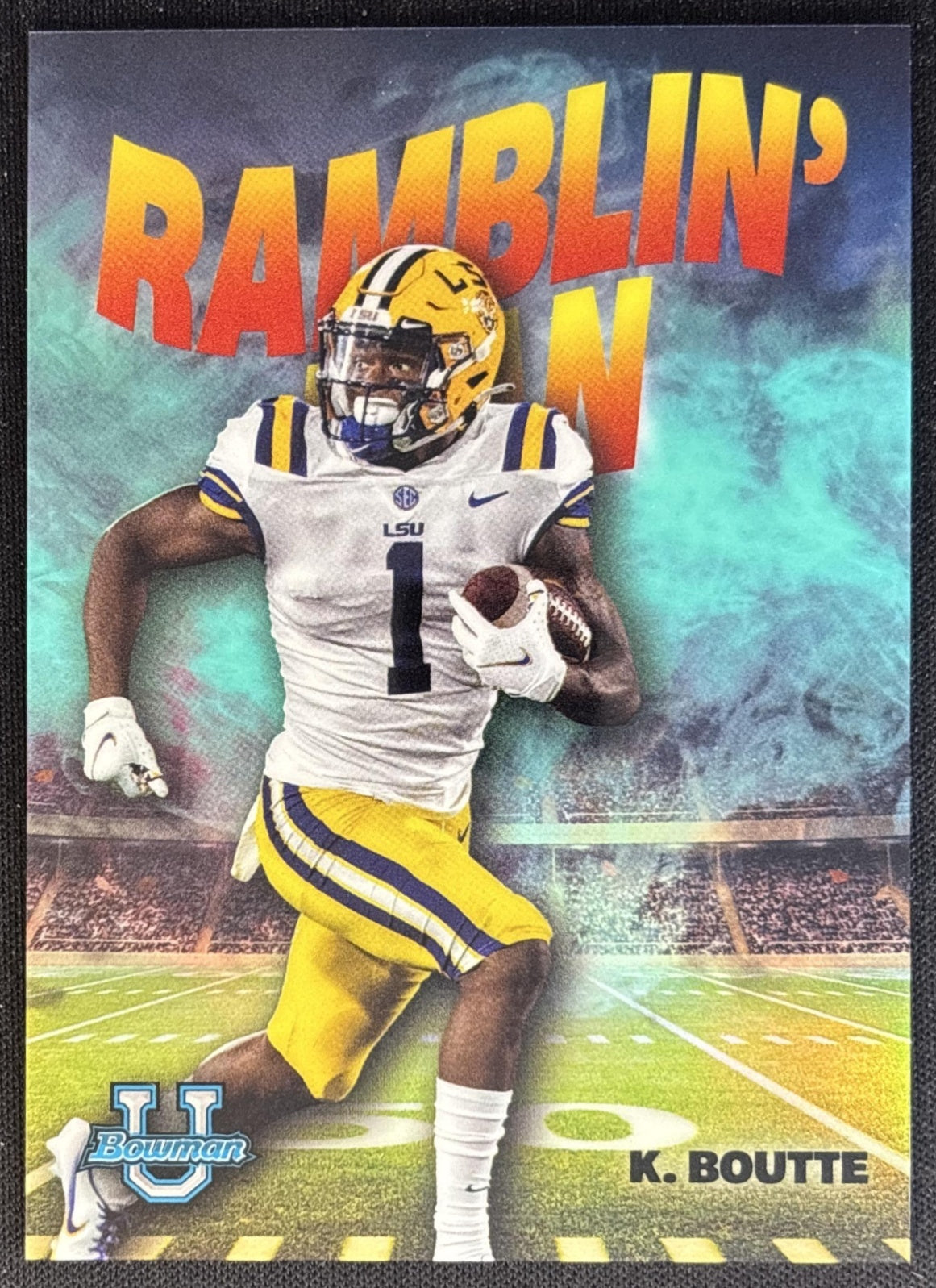 Kayshon Boutte 2022 University Chrome Ramblin' Man Aqua Refractor /150 Tigers