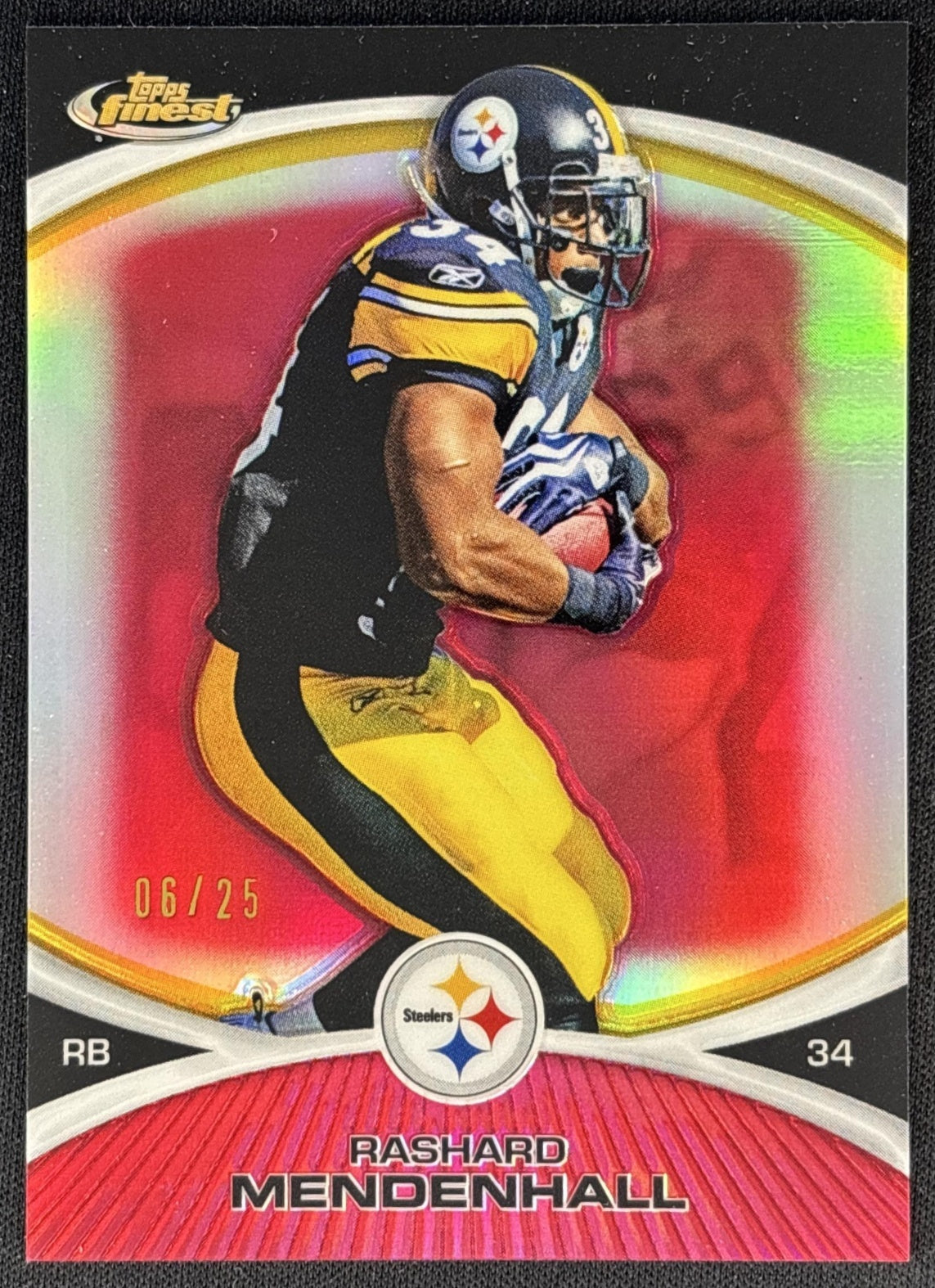 Rashard Mendenhall 2011 Topps Finest Red Refractor /25 Steelers front