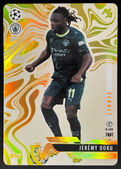 Jeremy Doku 2025 Topps Match Attax Madness UEFA Champions League Common Man City Sports Trading Cards