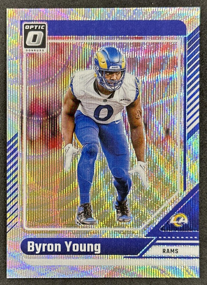 Byron Young 2023 Panini Donruss Optic Wave Prizm /300 Rams Default Title Sports Trading Cards