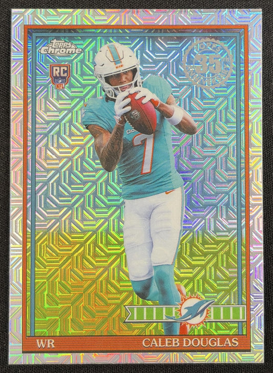 Caleb Douglas 2026 Topps 1991 Chrome Rookie Mojo Refractor Dolphins