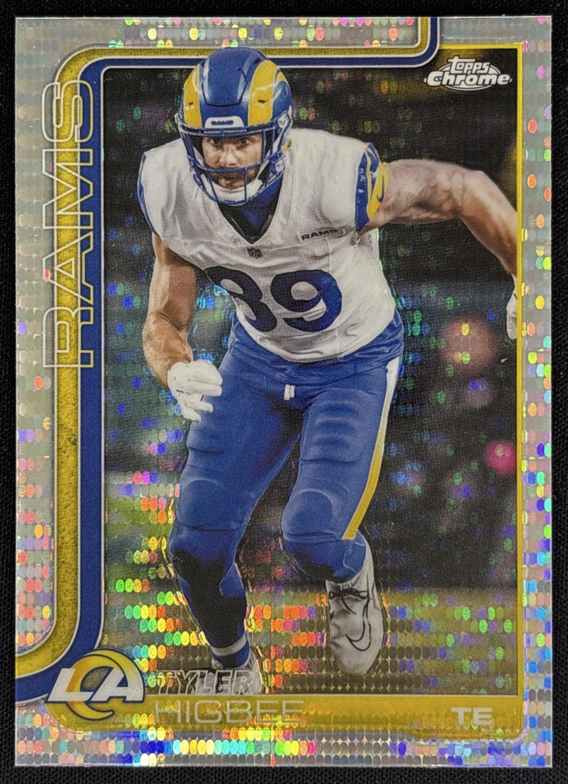 Tyler Higbee 2025 Topps Chrome Pulsar Refractor Rams