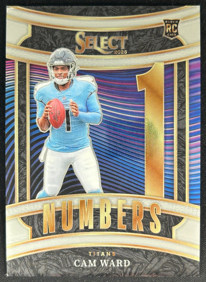 Cam Ward 2025 Panini Select Numbers Titans Sports Trading Cards