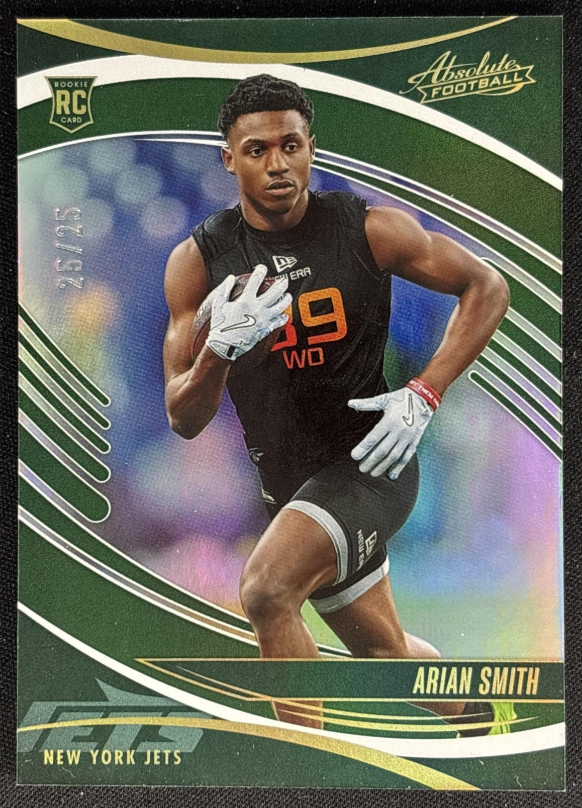 Arian Smith 2025 Panini Absolute Rookies Spectrum Green /25 Jets