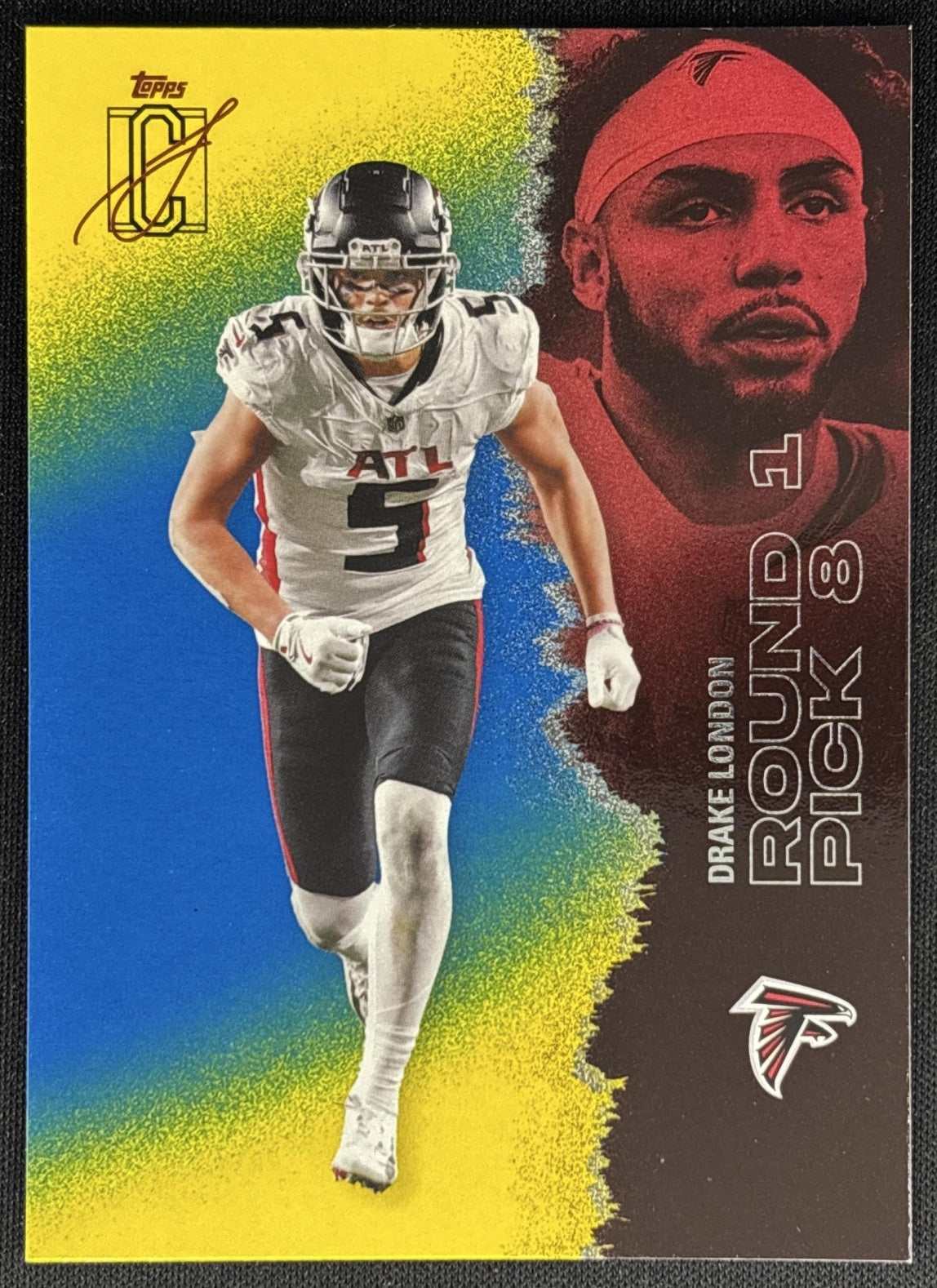 Drake London 2025 Topps Signature Class Veteran Blue & Yellow Foil Falcons Sports Trading Cards