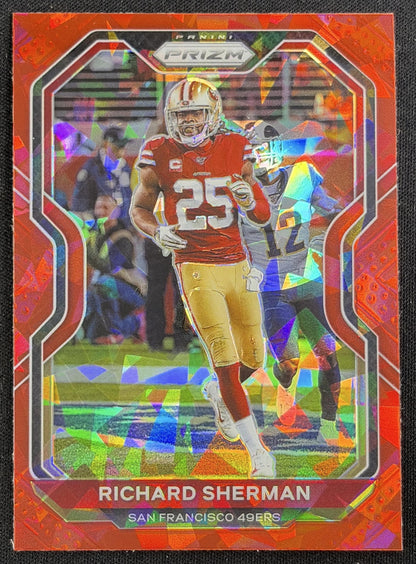 Richard Sherman 2020 Panini Prizm Red Ice 49ers Sports Trading Card