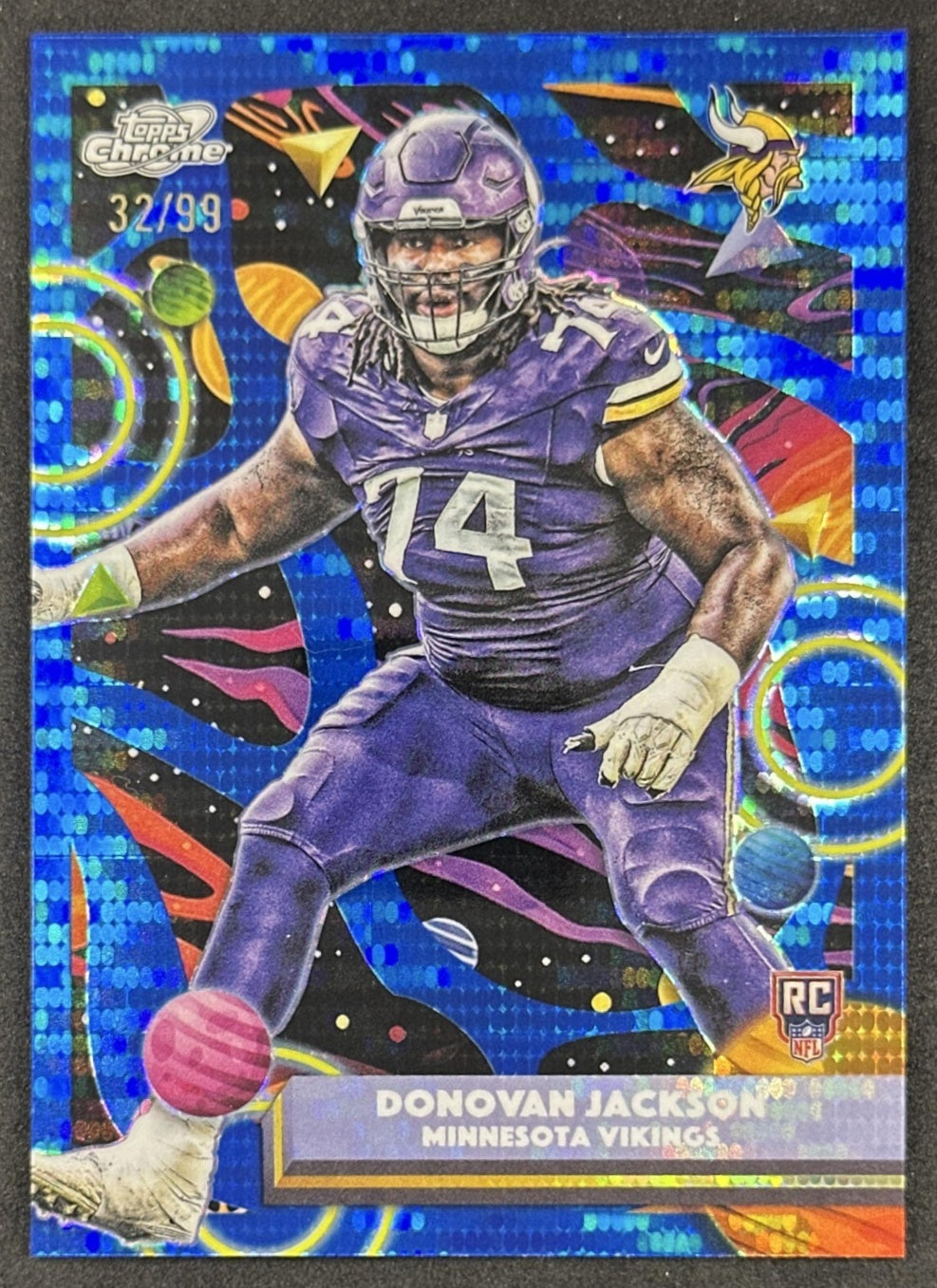 Donovan Jackson 2025 Topps Cosmic Chrome Blue Moon Refractor /99 Vikings Sports Trading Cards