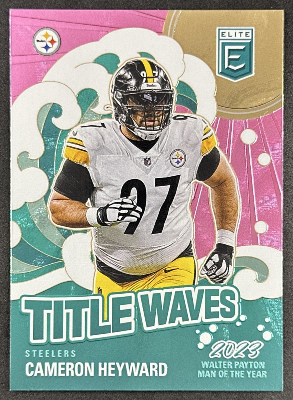 Cameron Heyward 2024 Panini Donruss Elite Title Waves Pink Steelers Sports Trading Card