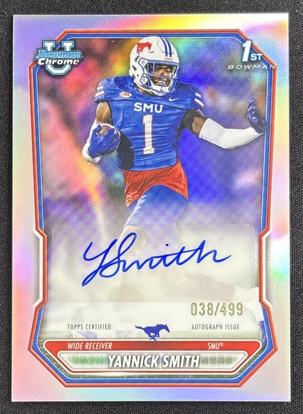 Yannick Smith 2026 Bowman Chrome Prospect Auto Refractor /499 Mustangs