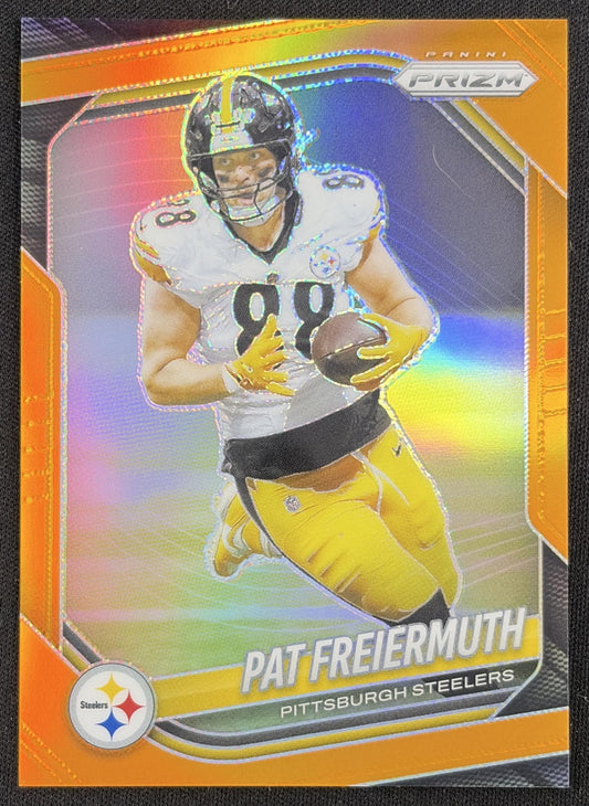 Pat Freiermuth 2025 Panini Prizm Orange /249 Steelers Sports Trading Card