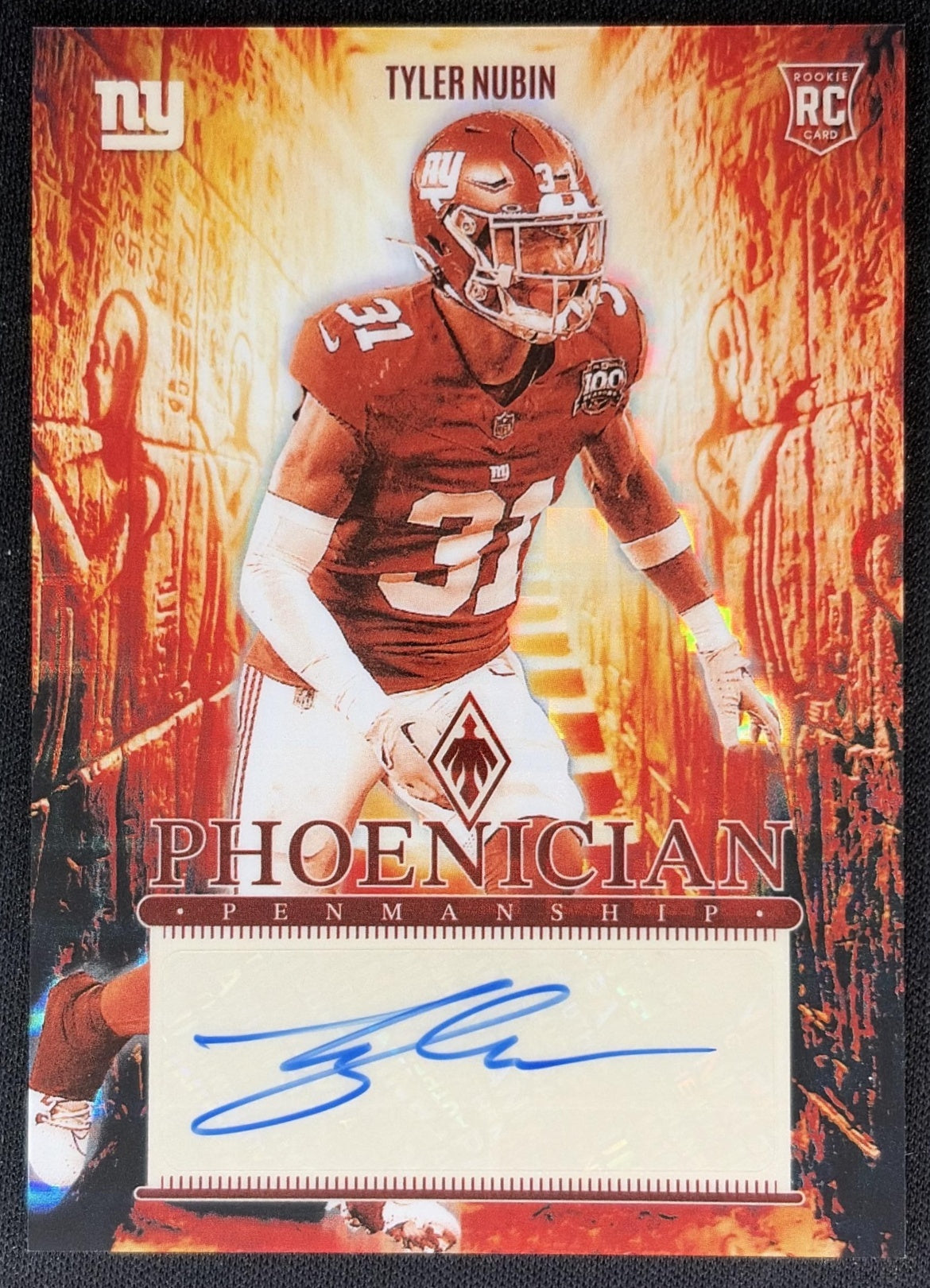 Tyler Nubin 2024 Panini Phoenix Phoenician Rookie Penmanship Giants front