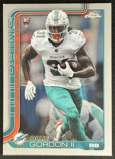 Ollie Gordon II 2025 Topps Chrome Rookie Dolphins Sports Trading Cards