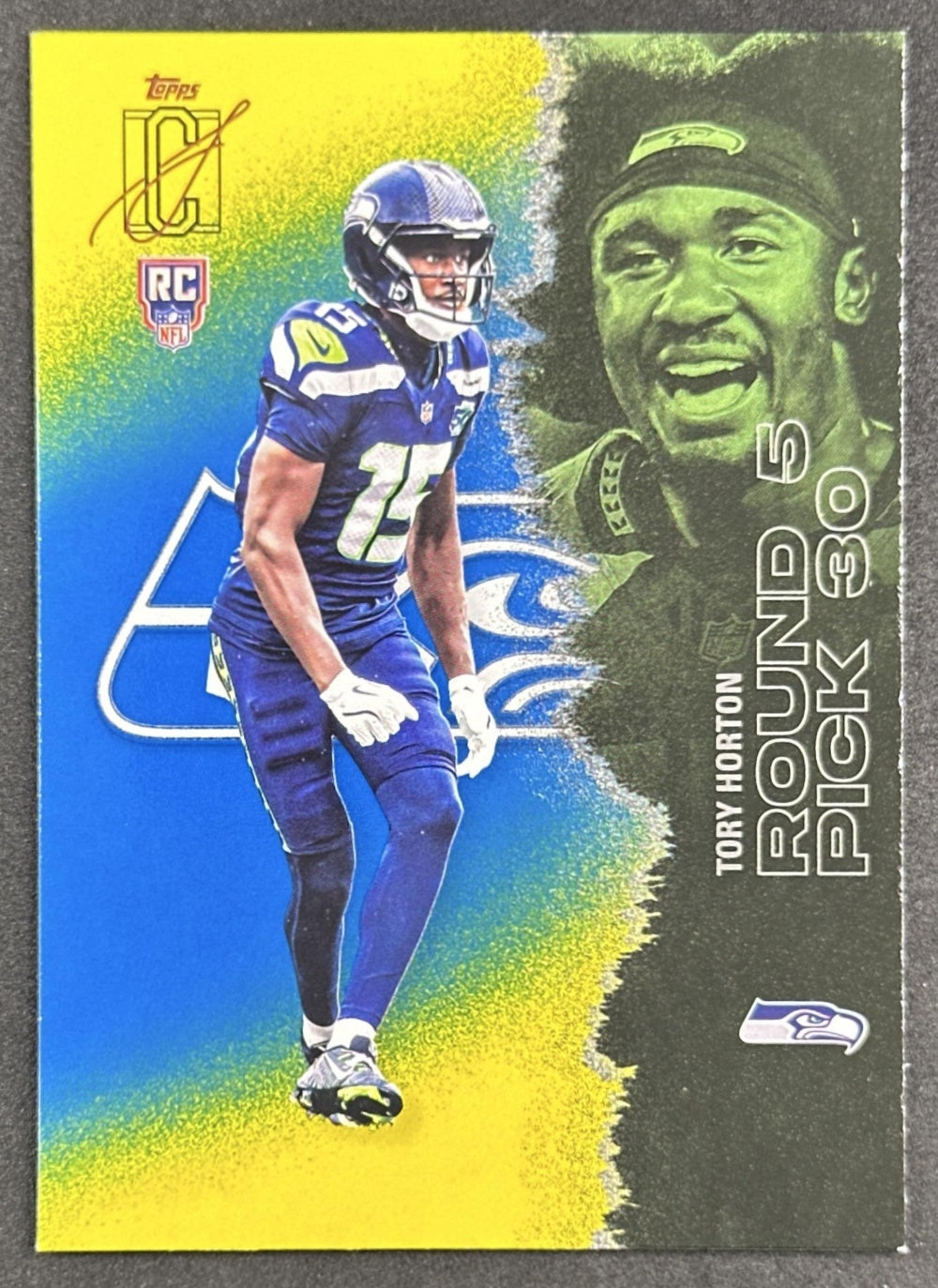 Tory Horton 2025 Topps Signature Class Rookie Blue & Yellow Foil Seahawks