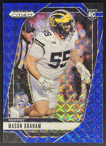 Mason Graham 2025 Panini Prizm Draft Picks Blue Finite /89 Wolverines Sports Trading Card