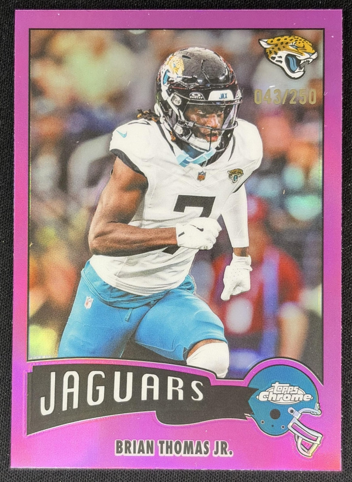 Brian Thomas Jr. 2025 Topps Chrome 1975 Pink Refractor /250 Jaguars Sports Trading Card