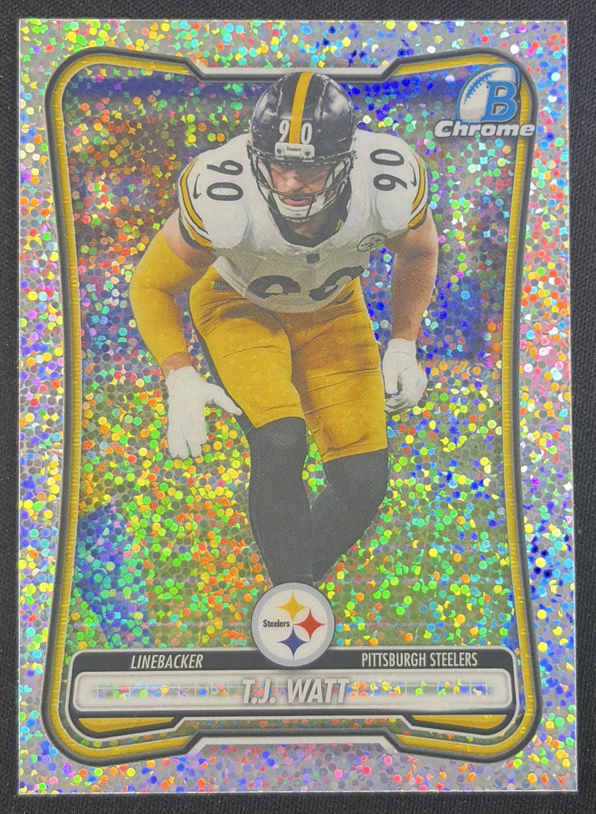 T.J. Watt 2026 Bowman Chrome NFL Speckle Refractor Steelers
