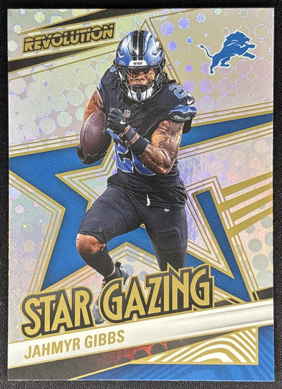 Jahmyr Gibbs 2025 Panini Revolution Star Gazing Lions Sports Trading Cards