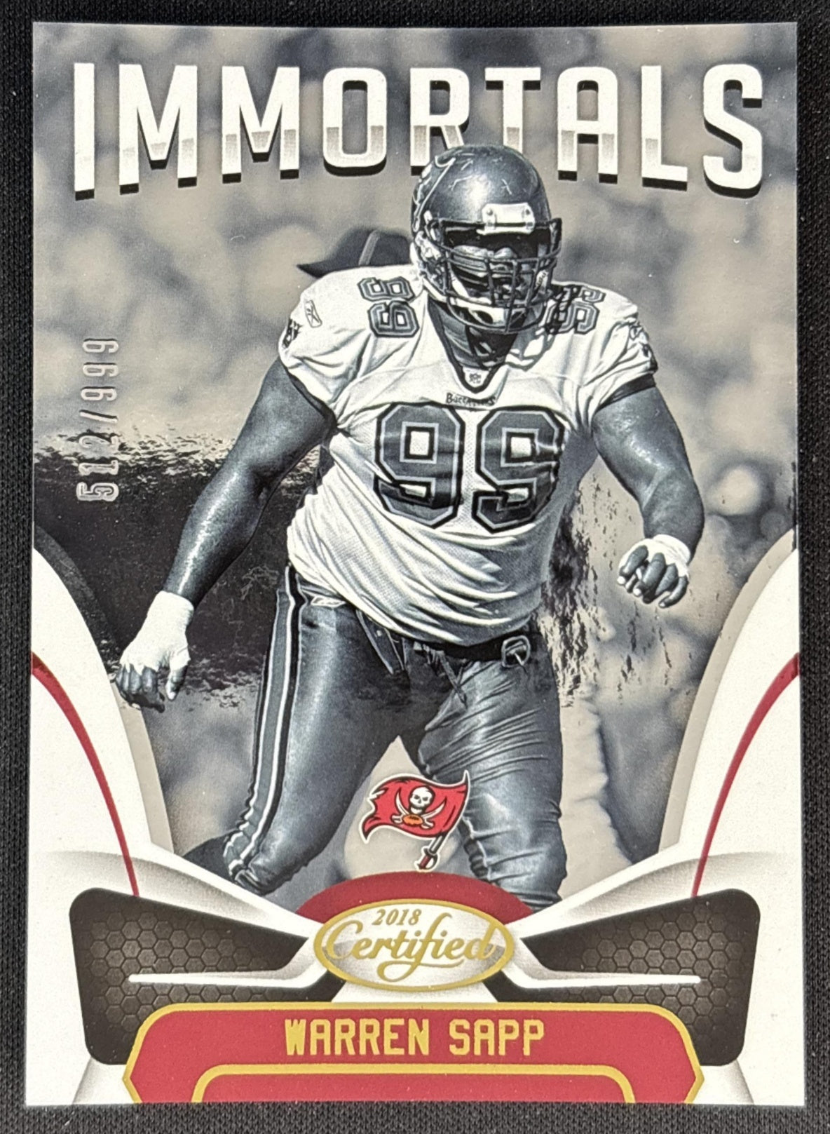 Warren Sapp 2018 Panini Certified /999 Buccaneers front