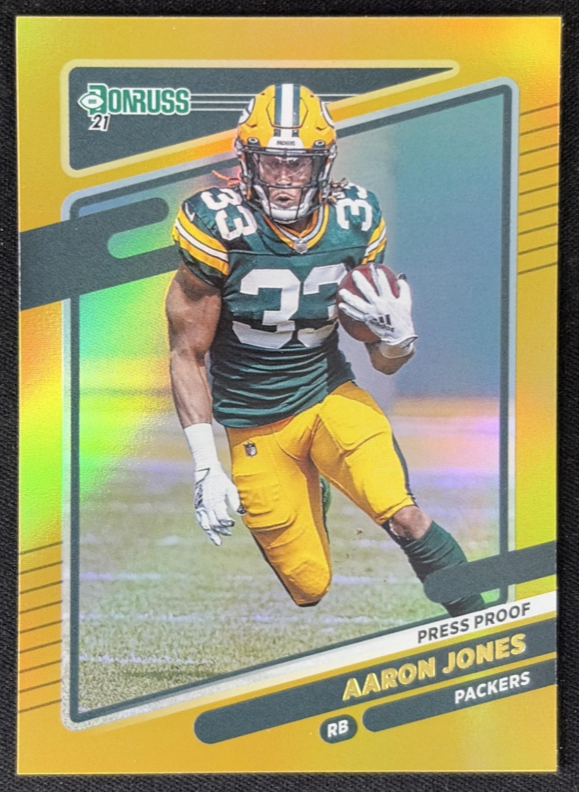 Aaron Jones 2021 Panini Donruss Press Proof Premium Packers - Green Bay Packers