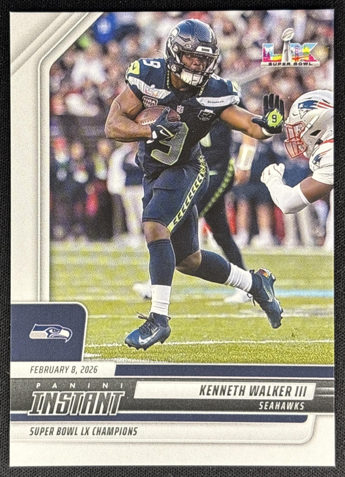 Kenneth Walker III 2026 Panini Instant Super Bowl LIX Champions Seattle Seahawks front